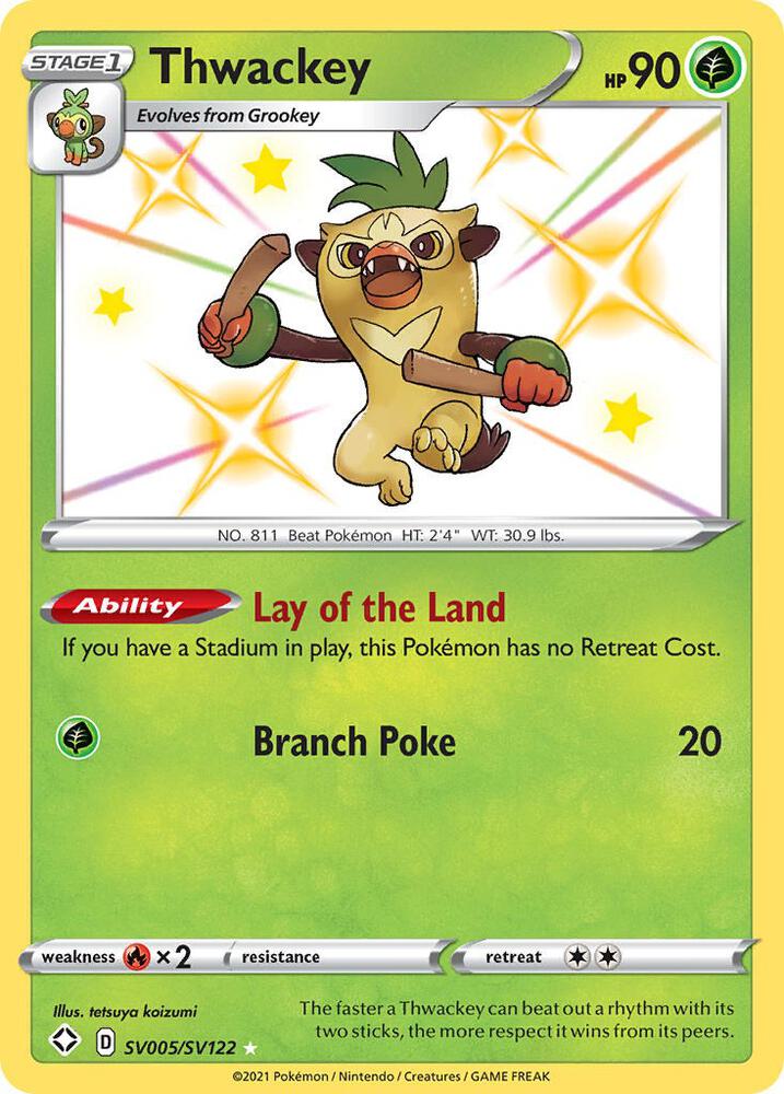 Thwackey SV005/SV122 — Pokémon TCG: Sword & Shield — Shining Fates: Shiny Vault