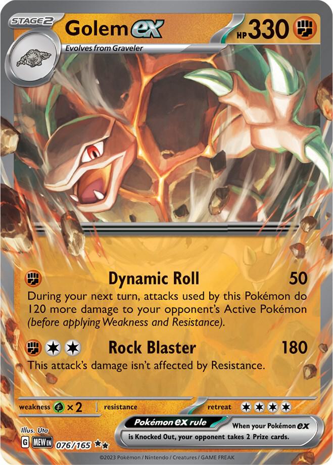 Golem ex 076/165 — Pokémon TCG: Scarlet & Violet — Pokémon 151