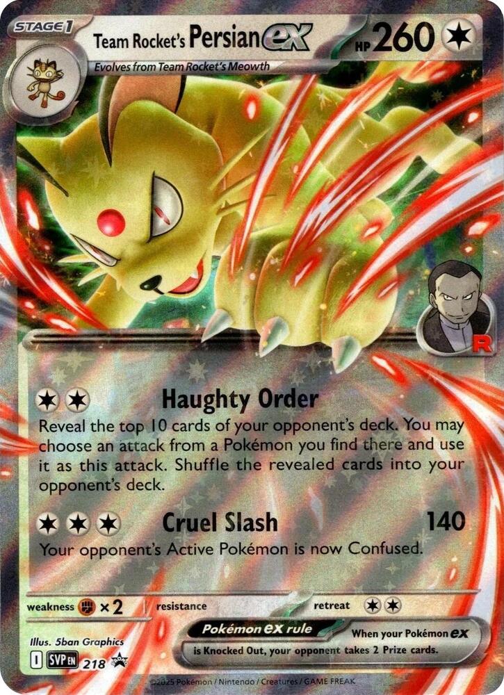 Team Rocket's Persian ex SVP218 — Pokémon TCG: Scarlet & Violet — Black Star Promos