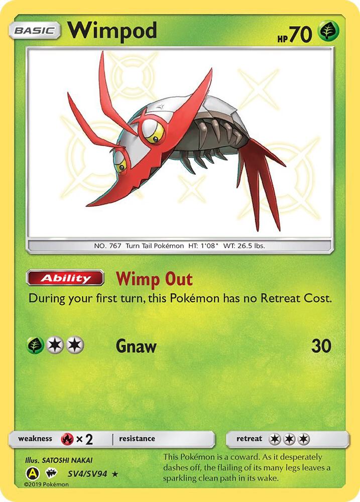 Wimpod SV04/SV94 — Pokémon TCG: Sun & Moon — Hidden Fates: Shiny Vault