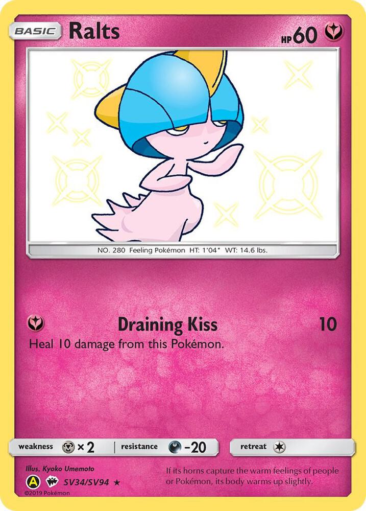 Ralts SV34/SV94 — Pokémon TCG: Sun & Moon — Hidden Fates: Shiny Vault