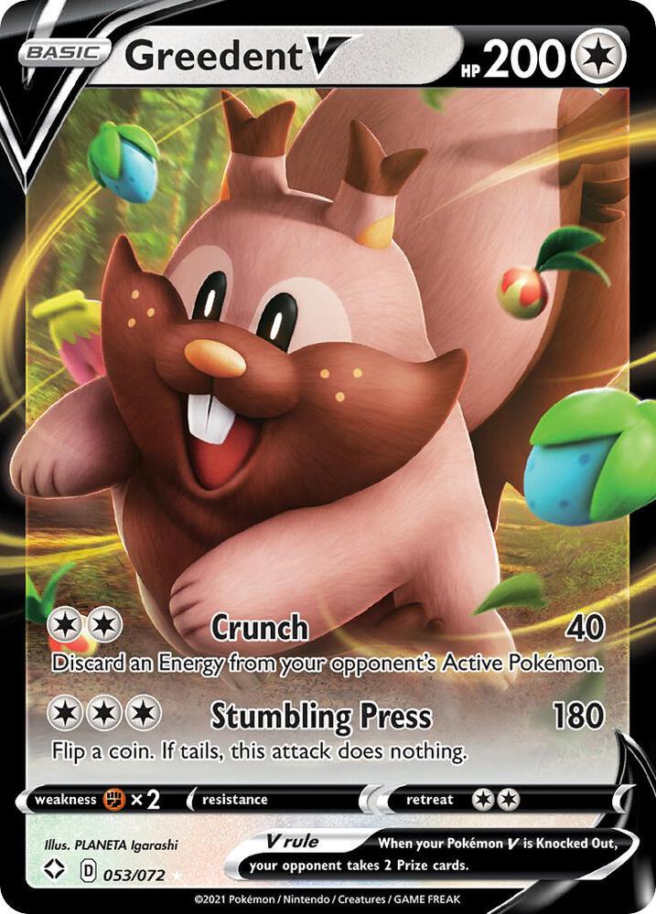 Greedent V 053/072 — Pokémon TCG: Sword & Shield — Shining Fates