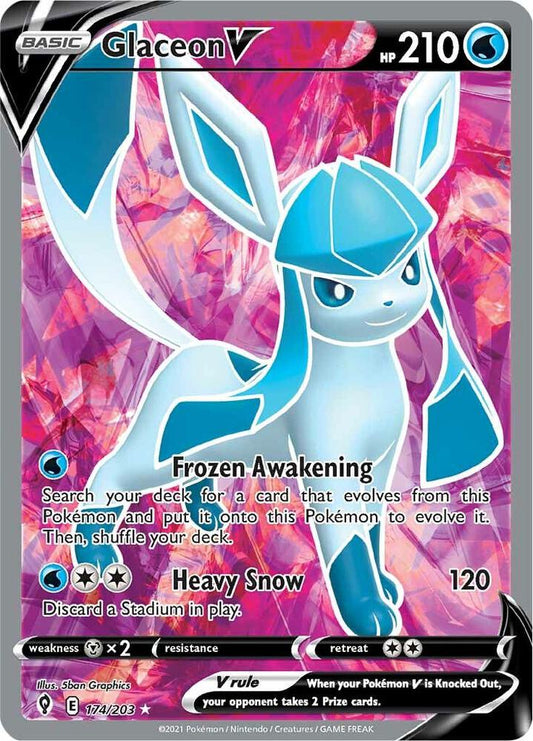 Glaceon V 174/203 — Pokémon TCG: Evolving Skies
