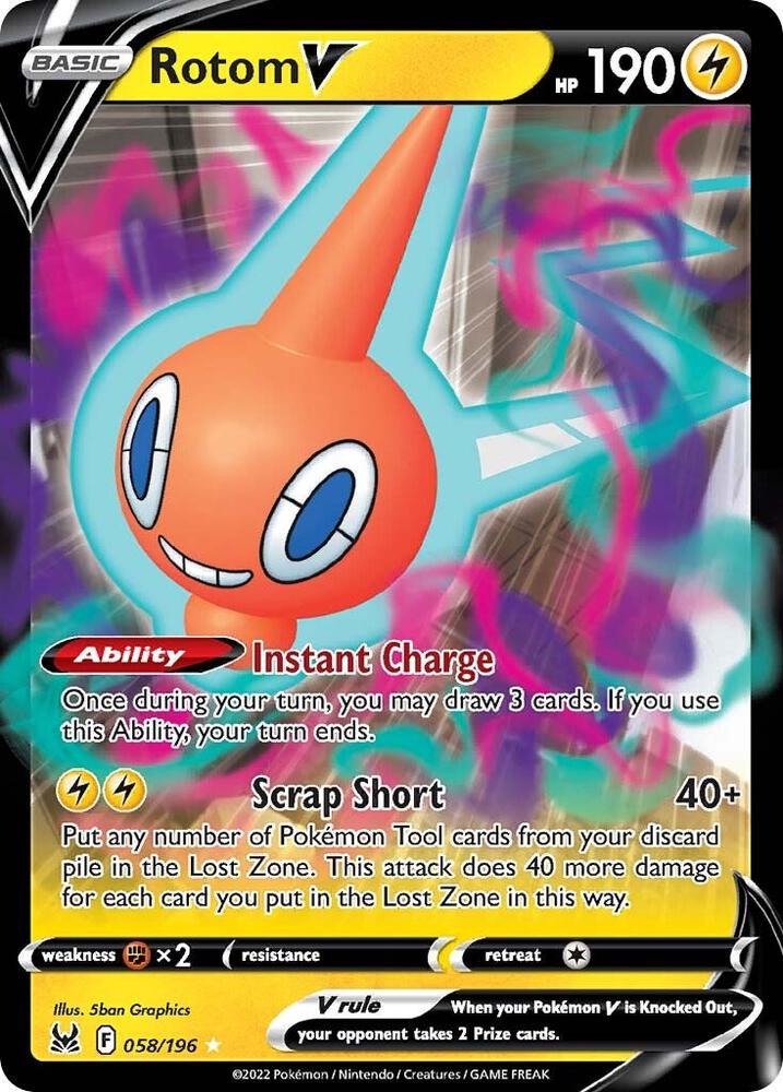Rotom V 058/196 — Pokémon TCG: Sword & Shield — Lost Origin