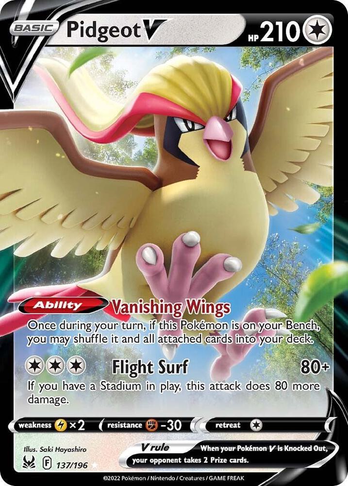 Pidgeot V 137/196 — Pokémon TCG: Sword & Shield — Lost Origin