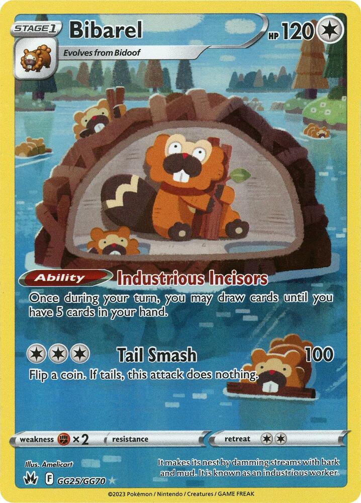 Bibarel GG25/GG70 — Pokémon TCG: Crown Zenith — Galarian Gallery