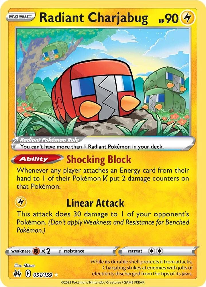 Radiant Charjabug — Pokémon TCG: Sword & Shield — Crown Zenith