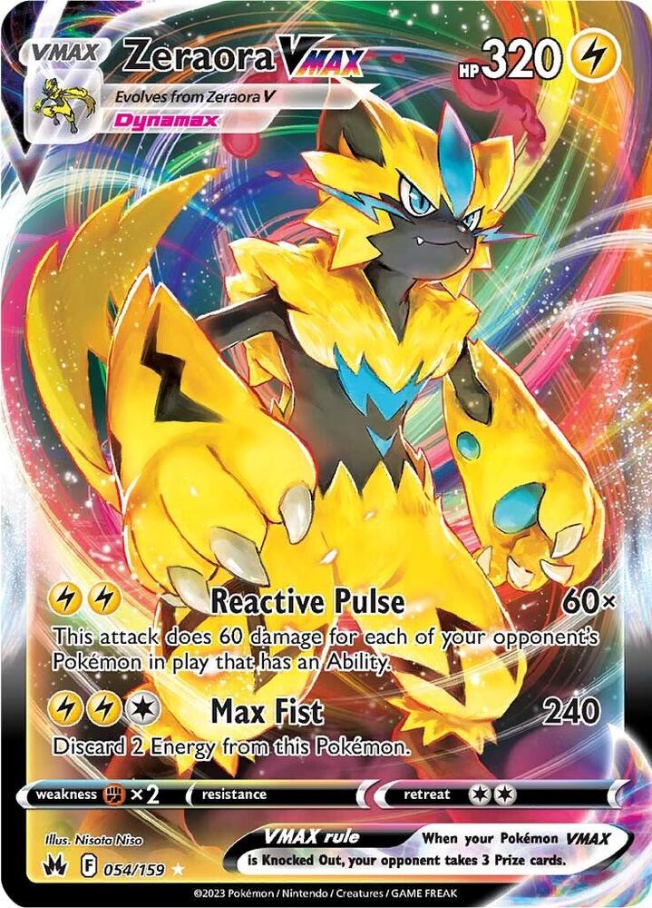 Zeraora Vmax 054/159 — Pokémon TCG: Sword & Shield — Crown Zenith
