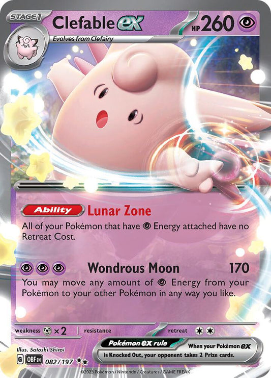 Clefable ex 082/197 — Pokémon TCG: Scarlet & Violet — Obsidian Flames