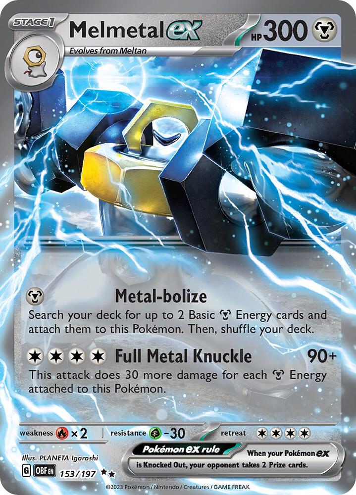 Melmetal ex 153/197 — Pokémon TCG: Scarlet & Violet — Obsidian Flames