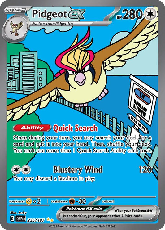 Pidgeot ex 225/197 — Pokémon TCG: Scarlet & Violet — Obsidian Flames