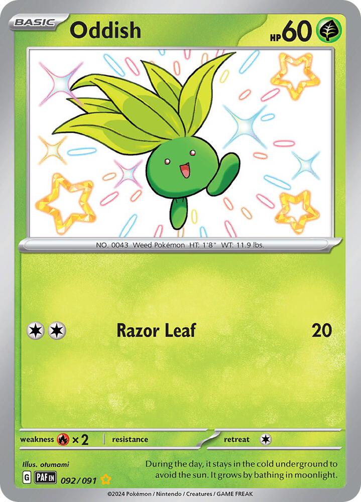 Oddish 092/091 — Pokémon TCG: Scarlet & Violet — Paldean Fates