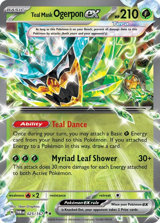 Teal Mask Ogerpon ex 025/167 — Pokémon TCG: Scarlet & Violet — Twilight Masquerade