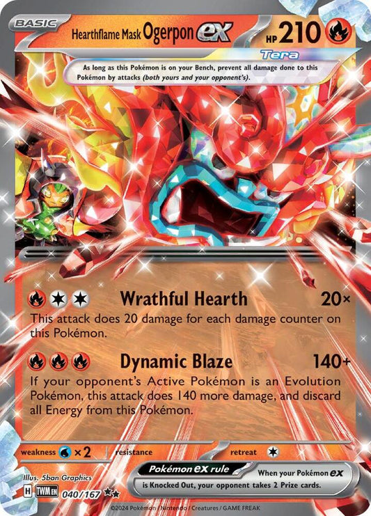 Hearthflame Mask Ogerpon ex 040/167 — Pokémon TCG: Scarlet & Violet — Twilight Masquerade