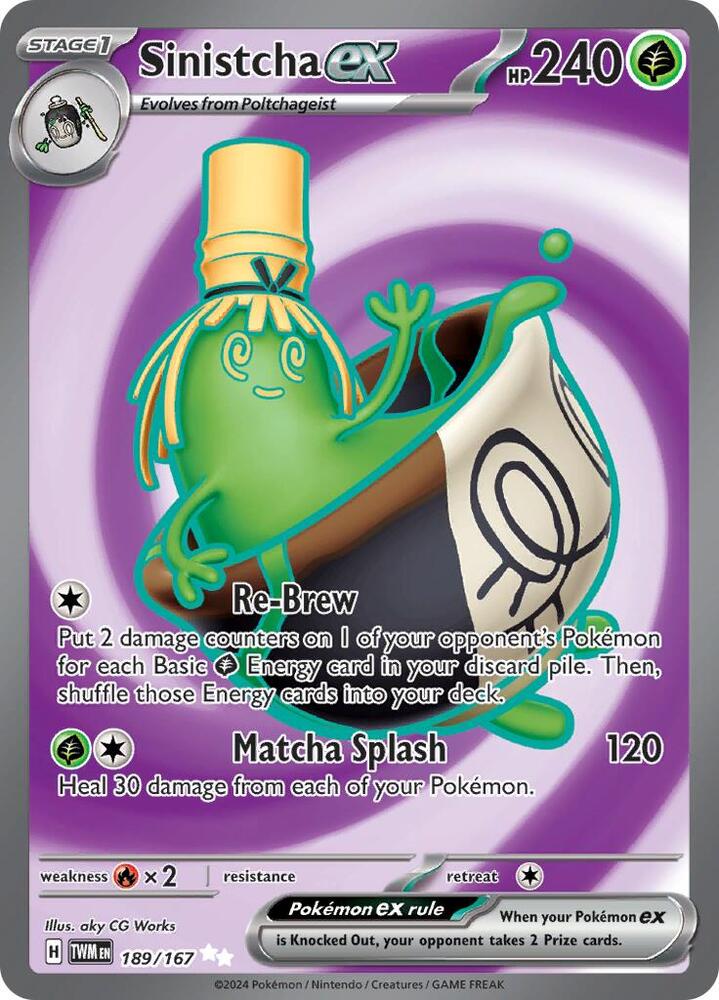 Sinistcha ex 189/167 — Pokémon TCG: Scarlet & Violet — Twilight Masquerade