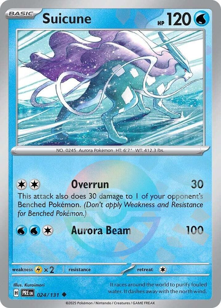 Suicune 024/131 (Poke Ball Reverse Holo) — Pokémon TCG: Scarlet & Violet — Prismatic Evolutions