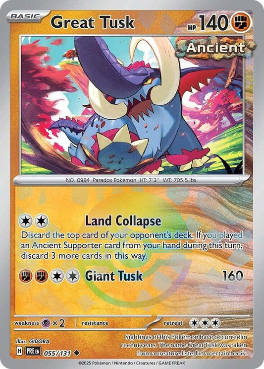 Great Tusk 055/131 Pokeball — Pokémon TCG: Scarlet & Violet — Prismatic Evolutions